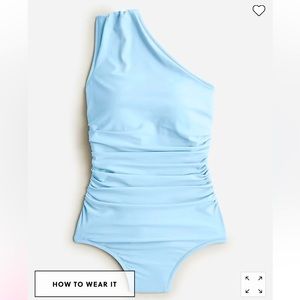 Ruched one shoulder one piece.